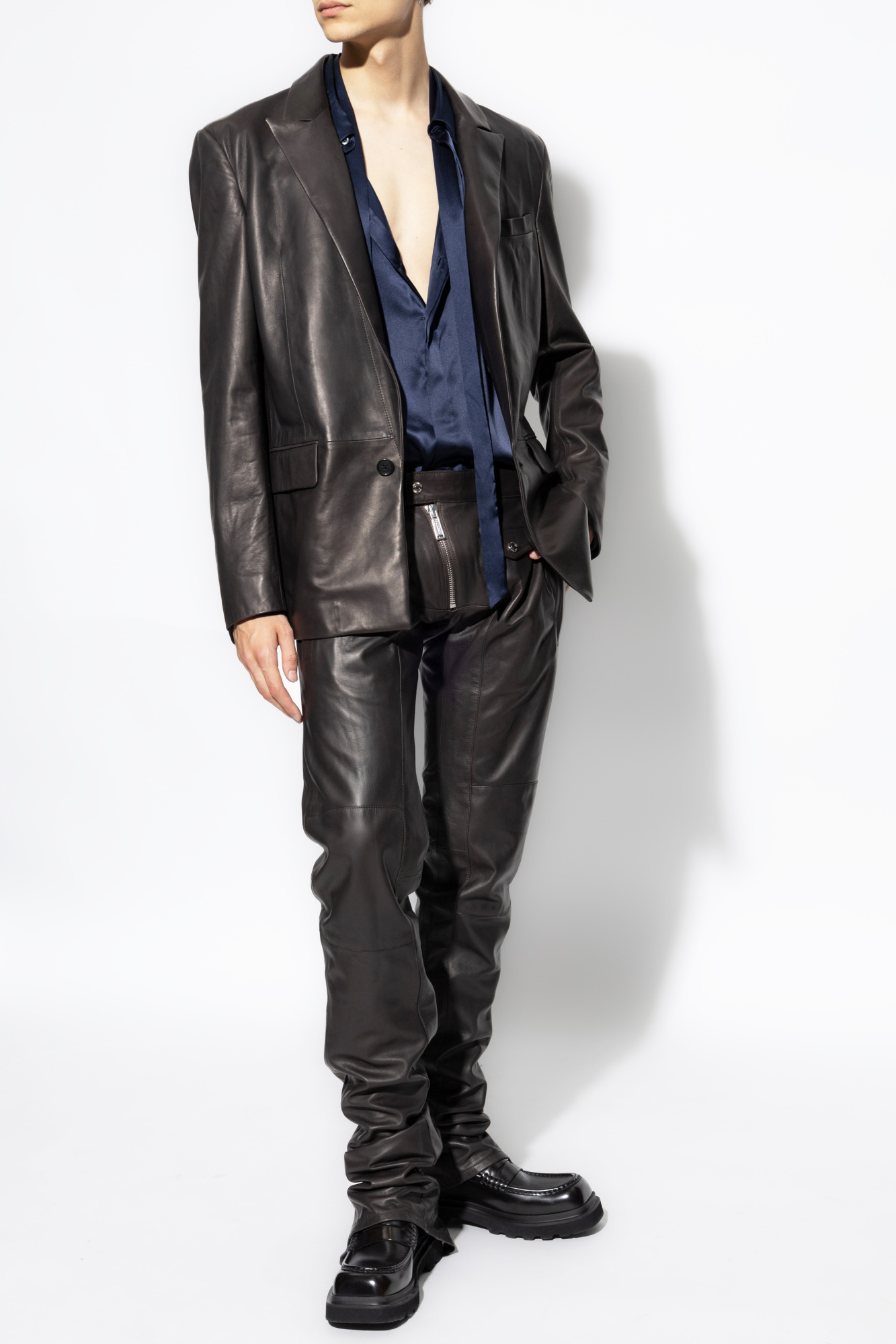 Dsquared2 Leather blazer | Men's Clothing | rapha logo printed t